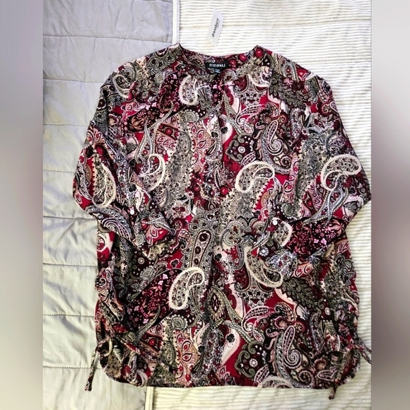 Roz & Ali Tops - Roz & Ali Paisley Print Blouse. Size 1X